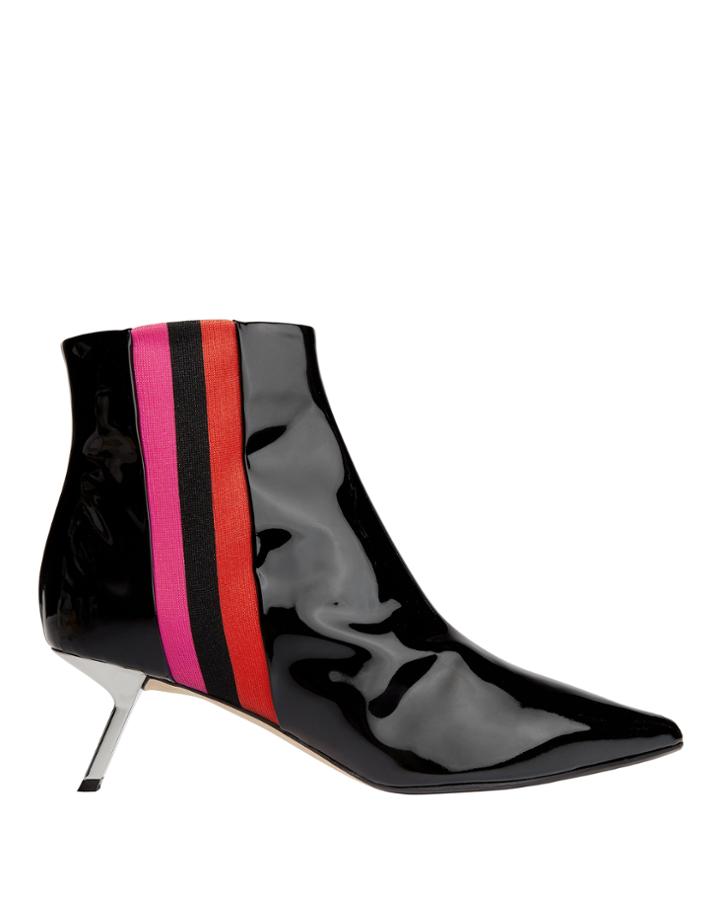 Alchimia Di Ballin Libra Striped Patent Leather Kitten Heels Black 36