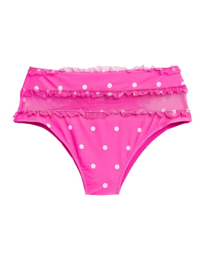 For Love & Lemons Tutti Frutti High Waist Bikini Bottoms Pink M
