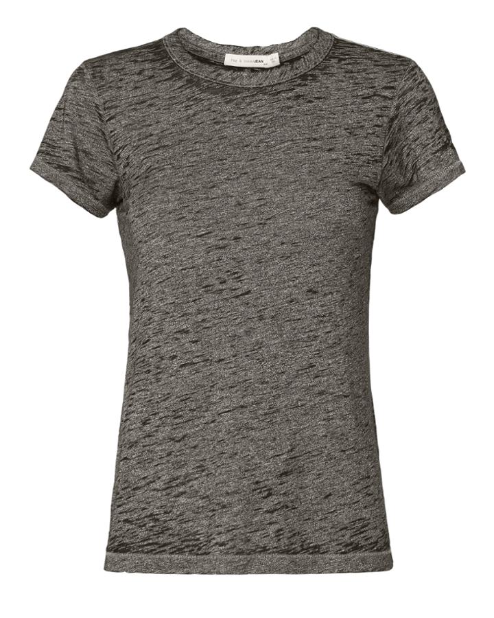 Rag & Bone Dark Grey Heather Burnout Tee