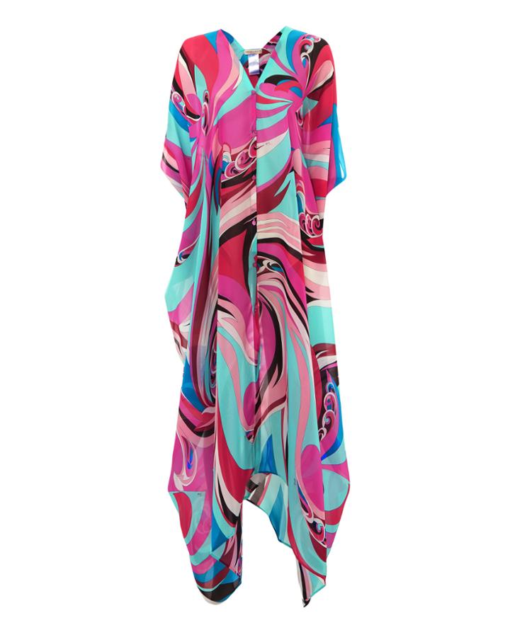 Emilio Pucci Printed Caftan Pink 1size