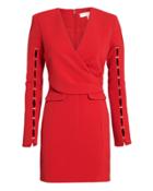 Jonathan Simkhai Staple Sleeve Wrap Dress Red Zero
