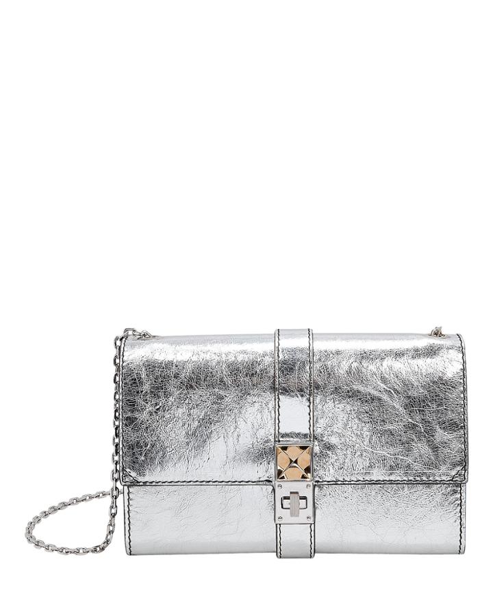 Proenza Schouler Ps11 Silver Leather Clutch Chain Bag Silver 1size