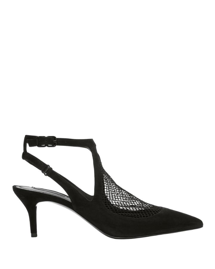 Alexander Wang Cecile Fishnet Kitten Heel Pumps Black 36