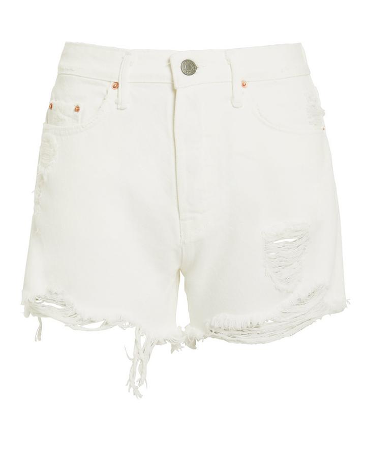 Grlfrnd Helena White Distressed Shorts White 30