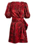 Torn Ronny Kobo Torrey Snakeskin-print Mini Dress Red Snakeskin Print M