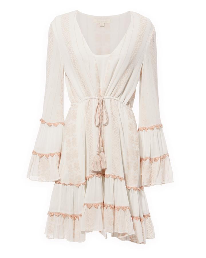 Jonathan Simkhai Swim Embroidered Mini Dress Pink P