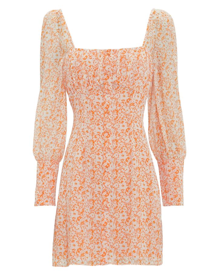 The East Order Peaches Mini Dresss Orange Floral M