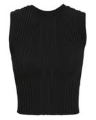 Dion Lee Opacity Pleated Knit Top Black P