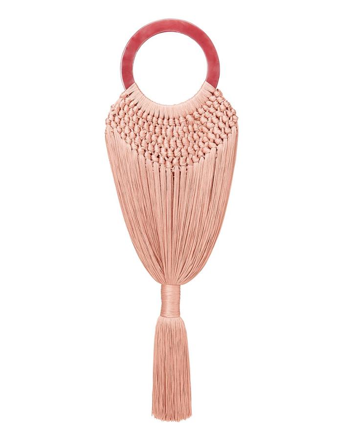 Cult Gaia Blush Acrylic Handle Tassel Bag Pink-drk 1size