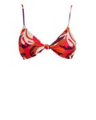 Mikoh Swim Mikoh Kaloko Tie Front Bikini Top Pink/orange/print S