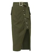 Self-portrait Military Button-down Skirt