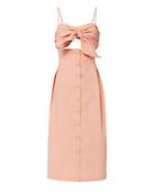Sea Pink Tie-front Cutout Dress