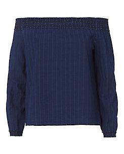 Rag & Bone Drew Off-the-shoulder Indigo Top