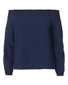 Rag & Bone Drew Off-the-shoulder Indigo Top