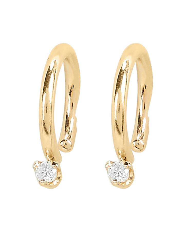 Zoe Chicco White Diamond Ear Cuff Gold 1size