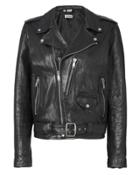 Re/done Sw Re/done Oversized Black Leather Jacket Black P