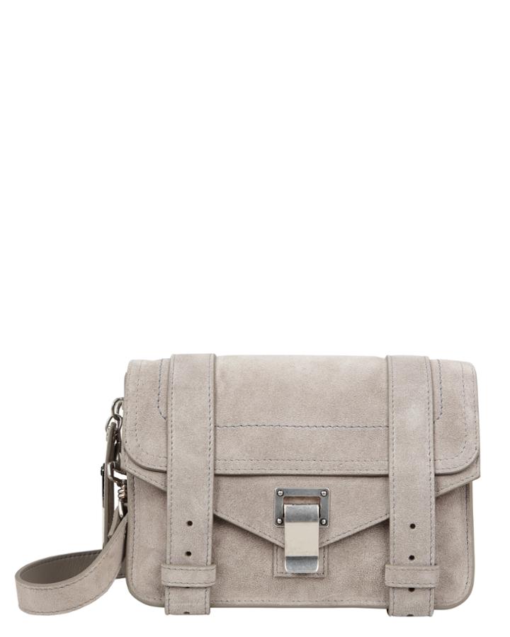 Proenza Schouler Ps1 Mini Suede Grey Crossbody Grey 1size