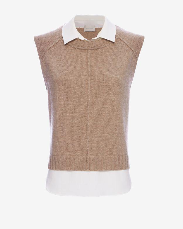 Brochu Walker Exclusive Collar Combo Sleeveless Sweater