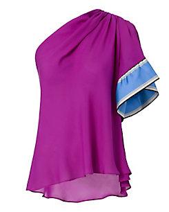 Emilio Pucci One Shoulder Silk Top