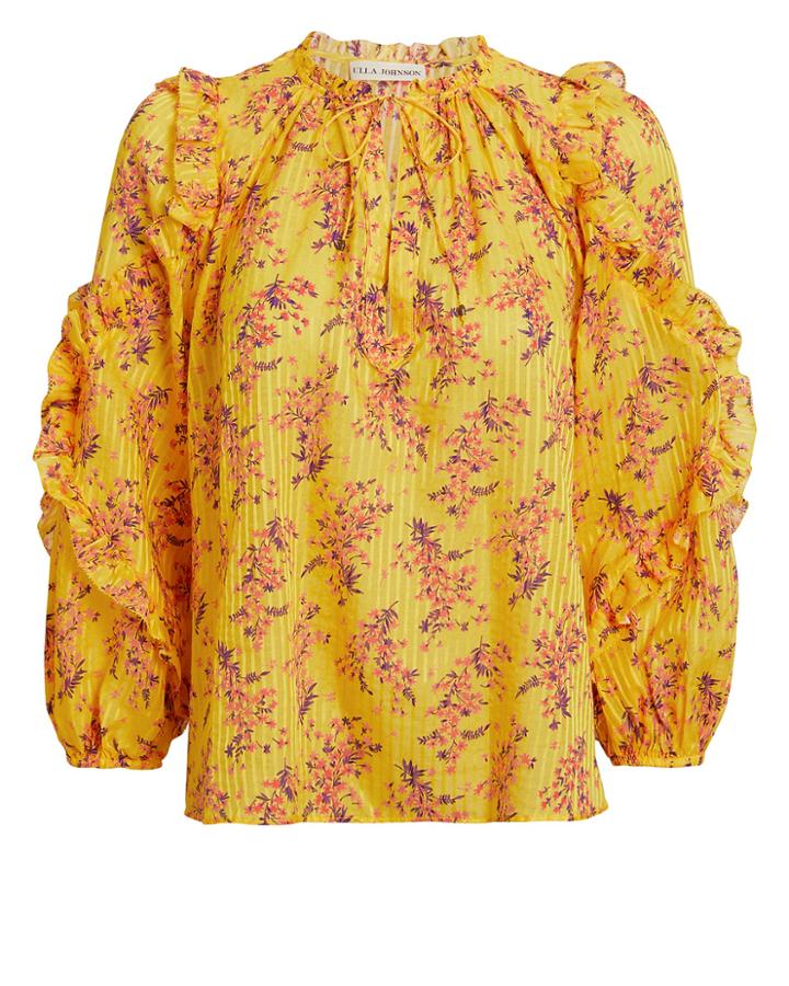 Ulla Johnson Manet Sulphur Blouse Yellow/floral 4