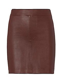 Helmut Lang Mahogany Stretch Leather Skirt