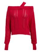 Rta Beckett Vermilion Off Shoulder Sweater Red L
