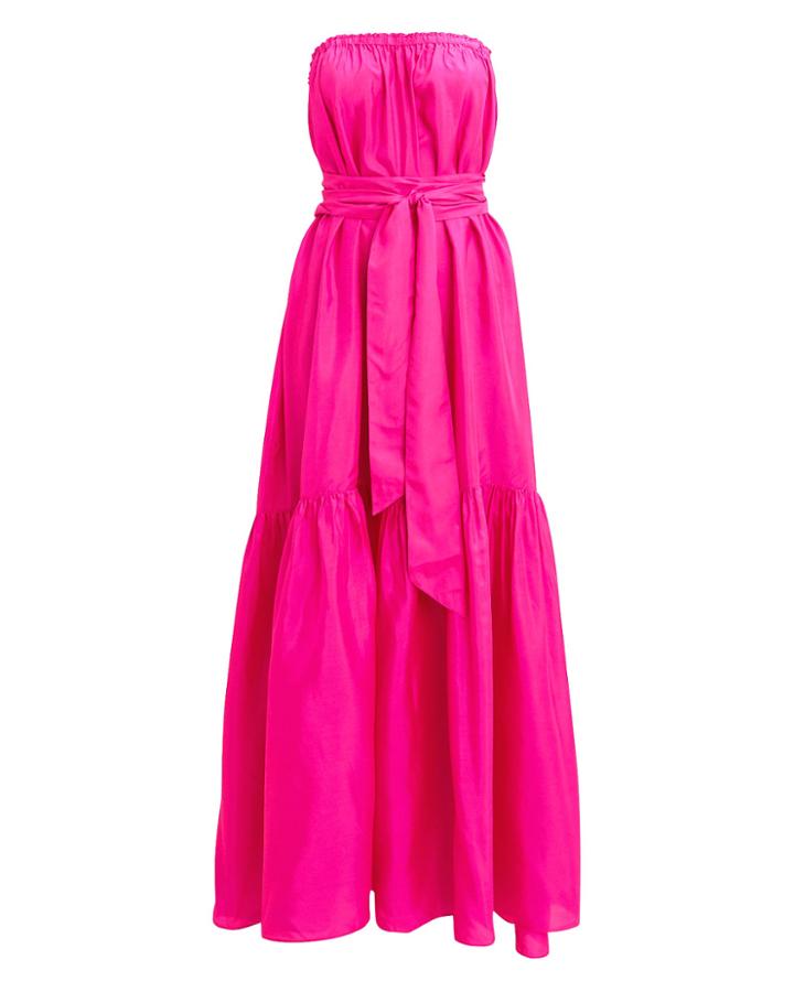 Annak Anaak Sakura Strapless Maxi Dress Shocking Pink Zero
