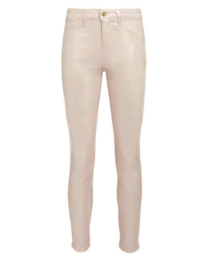 L'agence Margot Quartz Foil High-rise Ankle Skinny Jeans Quartz 25