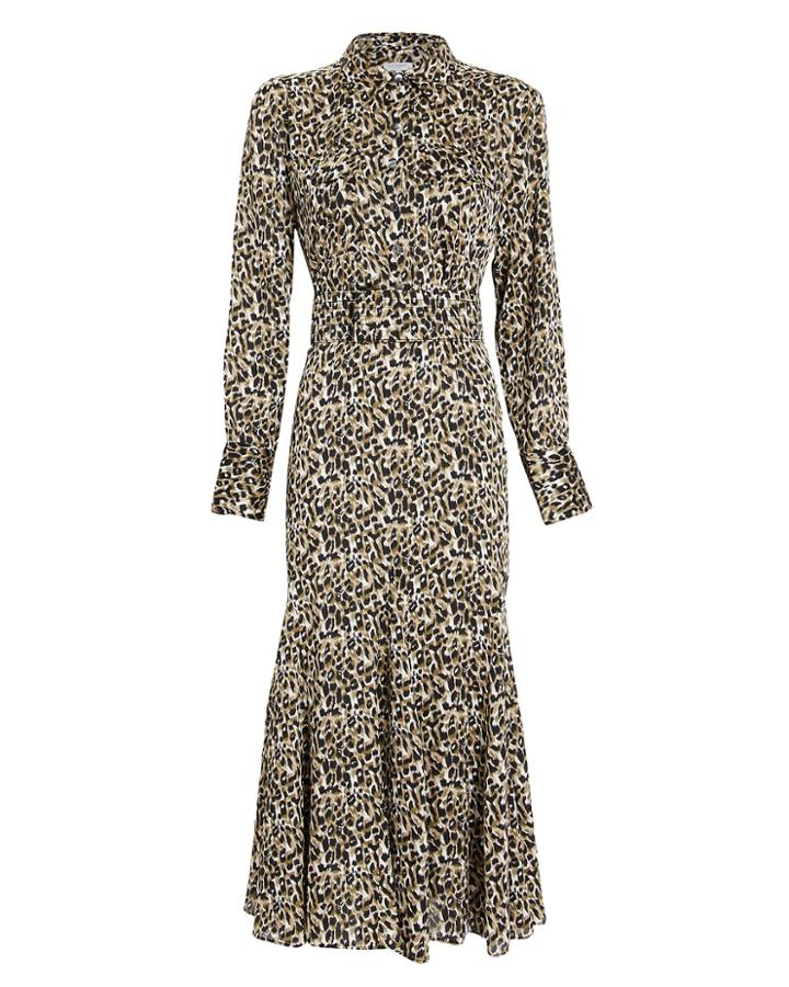Equipment Femme Lenora Leopard Shirt Dress Brown/leopard L