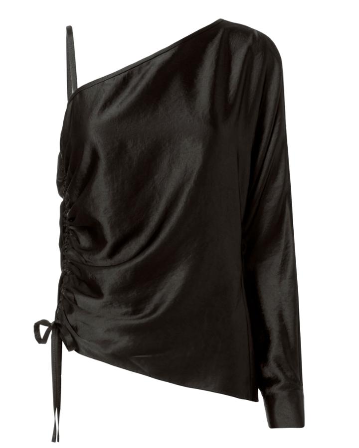 T By Alexander Wang One Shoulder Ruched Top Black 6