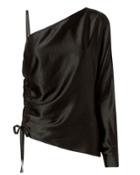 T By Alexander Wang One Shoulder Ruched Top Black 6