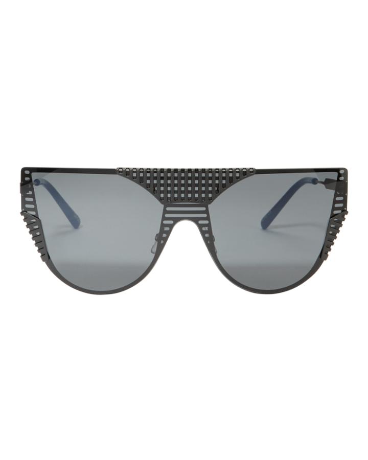Oxydo Sunglasses Oxydo Cat Eye Matte Shield Sunglasses Black 1size