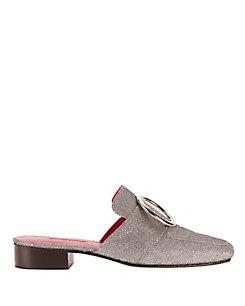 Dorateymur Petrol Fabric Slide Loafers