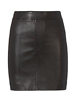 Helmut Lang Black Stretch Leather Skirt
