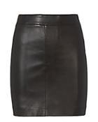 Helmut Lang Black Stretch Leather Skirt