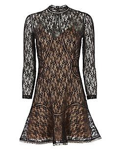 Alexander Wang Studded Hem Lace Mini Dress