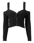 Exclusive For Intermix Intermix Rhea Cropped Cardigan Sweater Black P