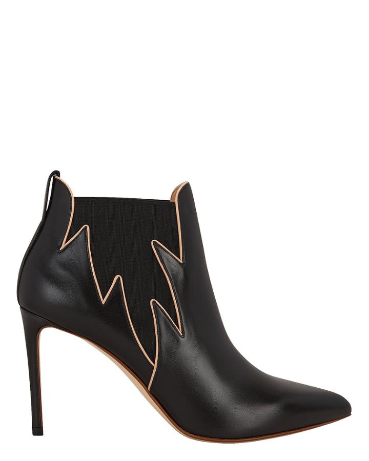 Francesco Russo Flames Leather Booties Black 36