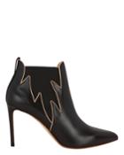 Francesco Russo Flames Leather Booties Black 36