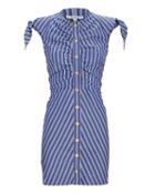 Derek Lam 10 Crosby Ruched Striped Mini Dress Blue-med 6