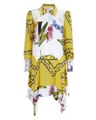 Ganni Mix Print Mini Dress Floral/yellow 34
