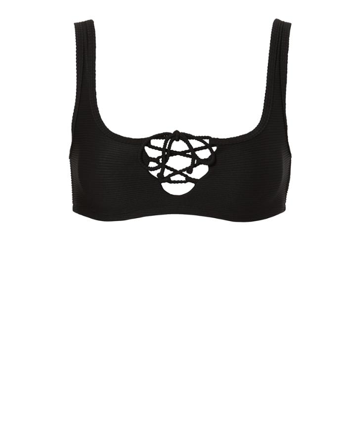 Onia Erin Lace-up Bikini Top Black P