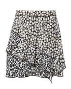 Derek Lam 10 Crosby Ruffle Leopard-print Crepe Miniskirt Beige Zero