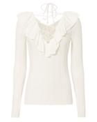 Exclusive For Intermix Intermix Mika Lace-up Knit Top Ivory S