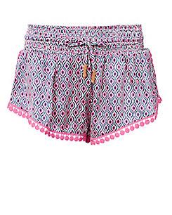 Paloma Blue Fuchsia Eye Silk Shorts