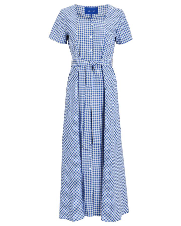 Resume Rsum Noma Gingham Dress Blue/white 40