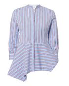 Le Sarte Pettegole Asymmetrical Hem Stripe Shirt