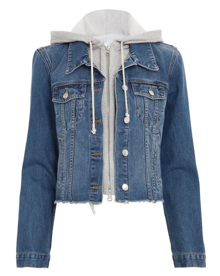 Veronica Beard Cara Denim Jacket Blue Denim/grey P