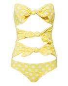 Lisa Marie Fernandez Yellow Polka Dot One Piece Swimsuit Yellow 2