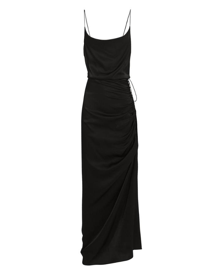 Veronica Beard Natasha Ruched Seam Midi Dress Black 2